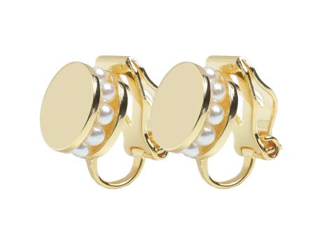 ROUND PEARL EARRING Gold