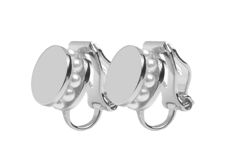 ROUND PEARL EARRING Silver